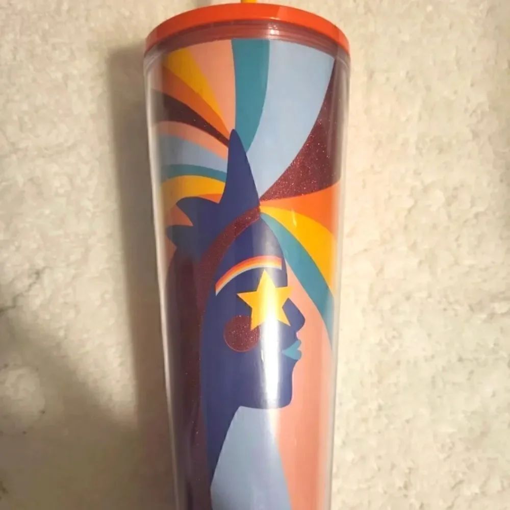 NWT Starbucks 2020 Pride LGBTQ Rainbow Acrylic Venti 24oz Hot/Cold Tumbler Straw
